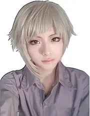 SUNCOS Curly High Temperature Fiber Men and Women for Male Party Halloween Dark Brown Short Cosplay Wigs Synthetic (Nakajima Atsushi)