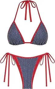 [seamoly] Tie Side Floral Smocked Shirred Triangle Bikini Set