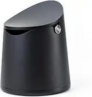 The Arc Knock Box | Holds 12-16 Pucks | Elegant Design | Crema Coffee Products (Black Plastic Lid)
