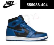 Nike Air Jordan 1 Retro High OG Dark Marina Blue Black White 555088-404 Men's