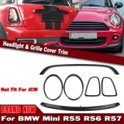 For Mini Cooper R55 R56 R57 BLK R&F Head Light Lamp Frame + Front Grille Cover (for: Mini)