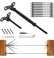 10x Black Cable Railing Kit T316 Stainless 1/8" Swage Toggle Turnbuckle Hardware