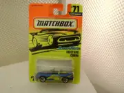 1996 MATCHBOX SUPERFAST #71 BLUE FORD MUSTANG COBRA CONVERTIBLE NEW ON CARD