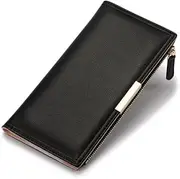 [JiaYangShop] Women's Wallet Long Wallet with Multi Card Zipper Pocket,Ultra Thin Style and Large Capacity,Elegant Series,Black
