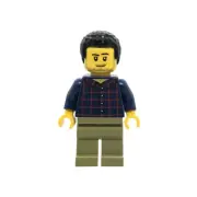 LEGO DAD Dark Blue Plaid Shirt 60234 People Pack - Fun Fair Minifigure cty1017