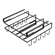 Mug Hooks Under Cabinet Space Saving Shelf for Towel Cups Kitchen Utensils