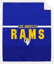 Los Angeles Rams Logo Letter Poly Spandex Blanket with Sherpa
