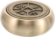 Antique Brass Paperweight Brass Writing Accessory Round Ruler Desk Ornament Home Office Decorative Item