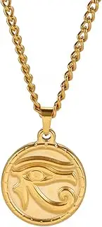 [EUEAVAN] Ankh Eye of Horus Women's Necklace Egyptian Protection Symbol Fine Protection Amulet Pagan Lucky Charm Necklace Evil Eye Jewellery Girls Women