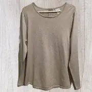 Chico's Mindy Subtle Shine Sweater size 3 Beige With Gold Shimmer