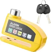 110db Alarm Disc Lock for Motorcycle, Bike, Moped, and Scooter – High Security Anti-Theft Brake Lock with Reminder Cable and Carry Pouch – Fits Motorbike, Vespa, Motocross, Bicycle