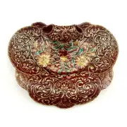 Zsolnay Red Letter Dish Tray Hand-Painted