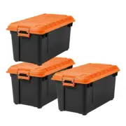 IRIS Storage Box 15.37" 82 QT. Heavy Duty Detached in Orange/Black (3-Packs)