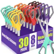30Pack 8" Scissors All Purpose, Heavy Duty Scissors with Ultra Sharp Blades C...