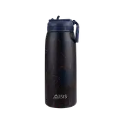 Oasis 780ml Stainless Steel Insulated Sports Drink Bottle - Navy Leaves
