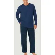 NWT Lanz of Salzburg Men's Black Watch Plaid Knit & Flannel PJ Set - size XL
