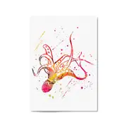 Cute Squid Painting Sealife Nursery Wall Art