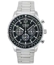 Citizen Eco-Drive Chronograph Stainless Steel Black CA4500-83E 100M Mens Watch