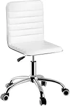 Artiss Ergonomic Office Chair, Leather Executive Desk Computer High Back Gaming Chairs with Wheels Swivel Height Adjustable Flip-up Armrest, for Home Work Study Bedroom White