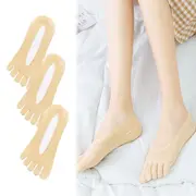 Invisible Sock Cut Crew Five Finger Toe Socks Women No Show Nude Color