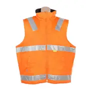WS WORKWEAR Men's Cotton Padded Vest with Reflective Tape - Orange
