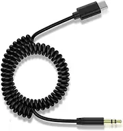 Car Aux Cord for Samsung Galaxy A36 A56 A26 A16 5G S25 Ultra S25+ S25 FE A35 A55 S24 S23, 6FT Coiled USB C to 3.5mm Audio Adapter Aux to USB C Car Stereo Headphone Jack Cord for Google Pixel 9a 9