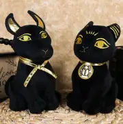 Egyptian Gods Anubis Jackal Dog And Bastet Cat Plush Toys Set Of 2 Stuffed Dolls