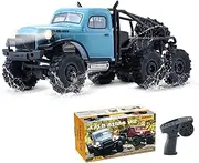 EAZYRC FMS Atlas 6x6 1/18 RC Crawler RTR- Waterproof Rock Crawler with 6x6 All-Wheel Drive, LED Lights, and Realistic Design, RC Rock Crawler 4x4,RC Truck Gifts for Adults (Blue)