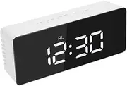 Digital Mirror Clock 12H/24H Alarm and Function °C/°F Indoor Thermometer Adjustable Luminance White