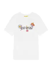 Off-white Kids Funny Flowers Printed Cotton T-shirt (12-14 Years) - 12YR (12 Years) 12YR (12 years)