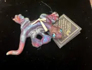 Raku Pottery Gecko Lizard Turquoise Eyes