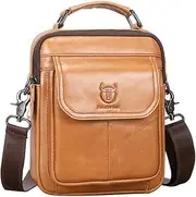 [Generic] Men's Sling Bag Genuine Leather Shoulder Bag Retro Cross Body Bag Vintage Messenger Bags Low