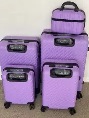 Luggage Set Of 5 Pieces Sizes 28-24-20-16-12 W/ TSA Smart Locks Aluminum Trolley
