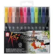 Sakura Koi Brush Pens 12 Pack Assorted
