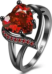 [QOBEBOTA] Engagement Rings for Women AAA+ Heart Cubic Zirconia Promise Rings for Her Women's Wedding Anniversary Ring Romantic Gifts for Mom, Wife, Size 5-9
