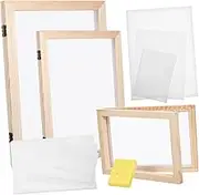 Zerodeko 1Set Paper Making Kit of Wooden Frames with Screens Absorbent Paper Easy DIY Craft Supplies for Handmade Paper Cards and Unique