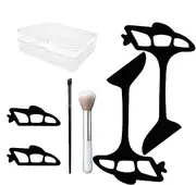 Tuxuseo Eyeshadow Stencils for Eyes, Reusable Eye Liner Template with Brush, 4 x Eyeshadow Applicator Aid, Quick Makeup Stencils for Beginners