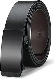 OYIFAN Black Belt Men, Genuine Leather Dress Designer Belts for men, Fashion Slide Ratchet Click Casual Mens Belt for Jeans