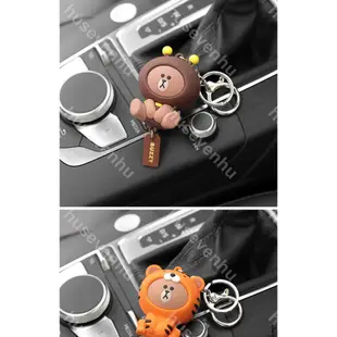 優萌好物♥️LINE FRIENDS 可愛汽車掛件 熊大 莎莉 兔兔 可愛公仔 車內車載掛飾飾品♥️husevenhu