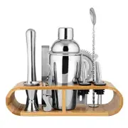 12PC Cocktail Shaker Set Mixer Martini Strainer Bartender Spirits Maker Kit - Silver