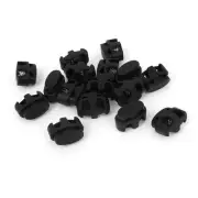 Plastic Double Hole Spring Loaded Drawstring Cord Toggles Fastener 16pcs