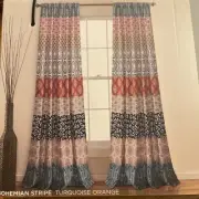 Lush D�cor Turquoise and Orange Lush Decor Bohemian Stripe Window Curtain Col...