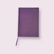 2026 A5 Premium Week To View Diary Hardback Cover Appointment & Ribbon Marker, Full Year Planner, Organizer for Business, Office, Home, Traveling, Organization (Purple)