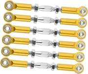 Abaodam 1/10 Scale Rc Car Rod Linkage Kit 6pcs 71mm Aluminum Turnbuckle Rods Machined for Strength Easy to Install for