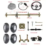 810mm ATV Go Kart Rear Axle Kit + 8" Wheels + Steering Kit DIY Parts Golf Cart