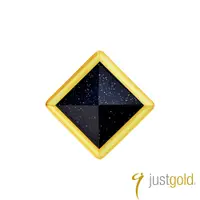 在飛比找誠品線上優惠-【Just Gold 鎮金店】搖滾鉚釘 黃金單耳耳環-小(藍