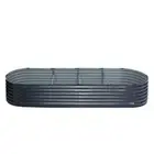 320X80X42cm Garden Bed Oval Planter Box Raised Container Galvanised Flower Bed