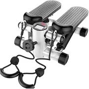 Mini Stepper Trainer Adjustable Height Stepper Exercise Machine with Resistance Bands and Monitor Air Climber Stepping F