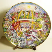 McDonald's Golden Moments Plate Limited Edition Franklin Mint by Bill Bell stand