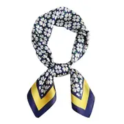 2PCS 70*70cm New Four-leaf Clover Print Imitation Silk Scarf Women Small Square Scarf Decorative Fashion Hairband
